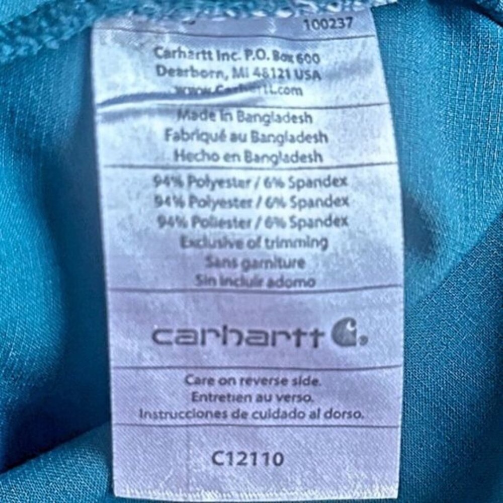 Carhartt Cross-Flex Womens Plus Size 3X Media Scrub Top in Caribbean - Picture 6 of 6